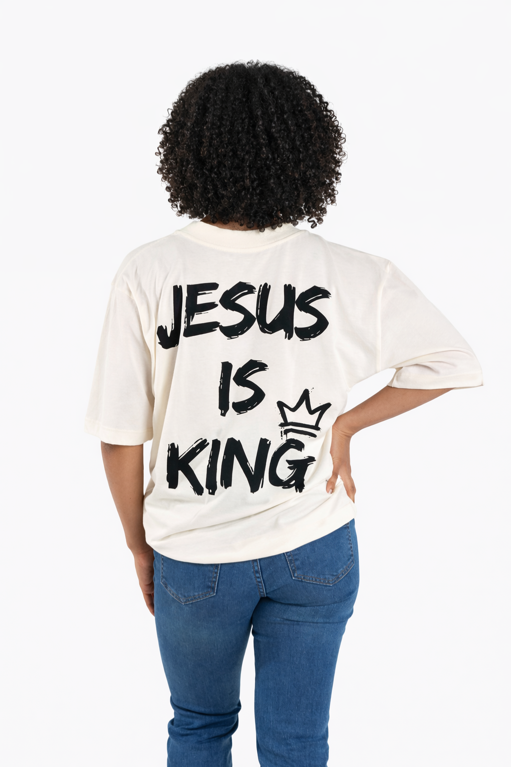 Camiseta Oversized - Jesus Is King Coroa